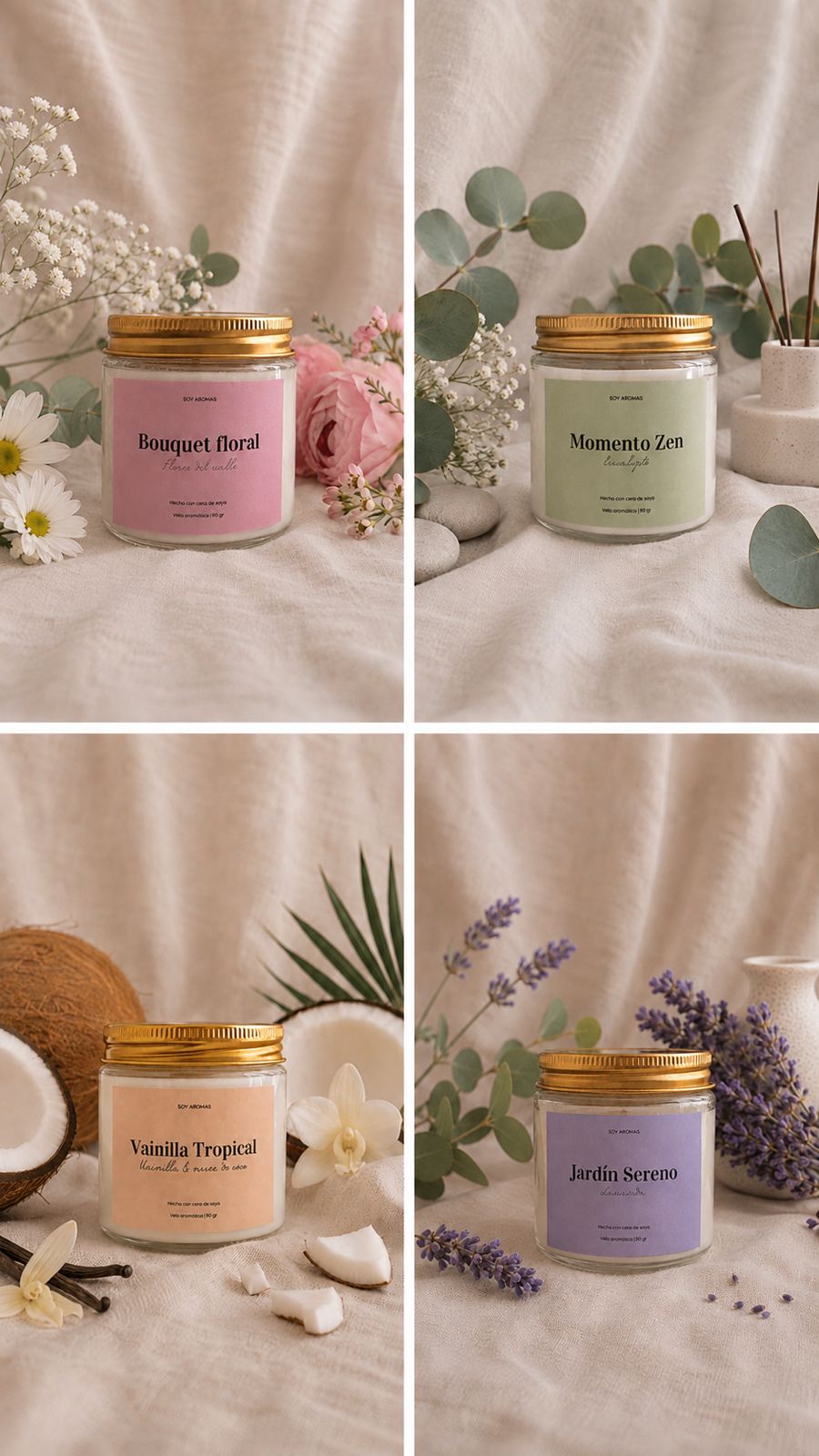 Velas artesanales Soy Aromas