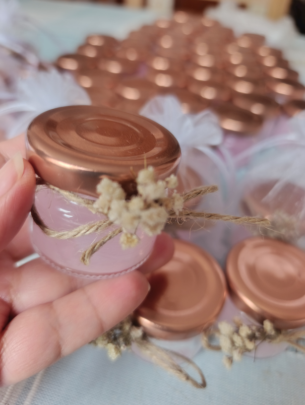 Velitas en envases de vidrio de 30 ml — Cera de parafina — detalle 2
