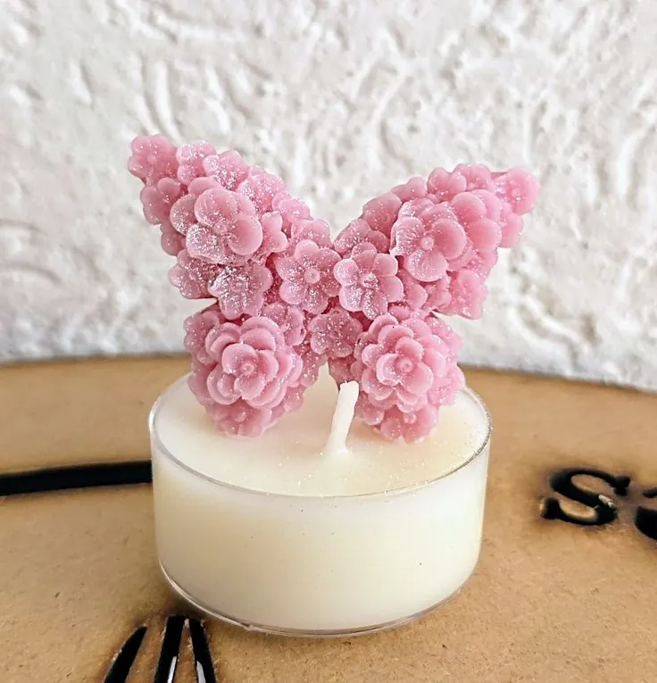 Tealight flor y mariposa